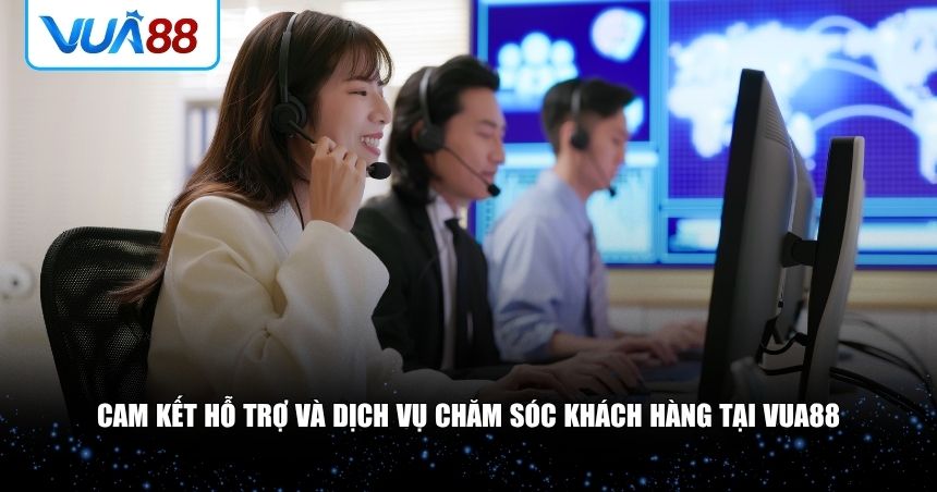 Cam kết hỗ trợ và dịch vụ chăm sóc khách hàng tại VUA88