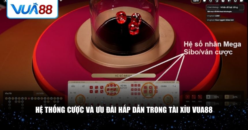 Tài xỉu VUA88 còn nổi bật nhờ hệ thống cược linh hoạt, tỷ lệ trả thưởng cao