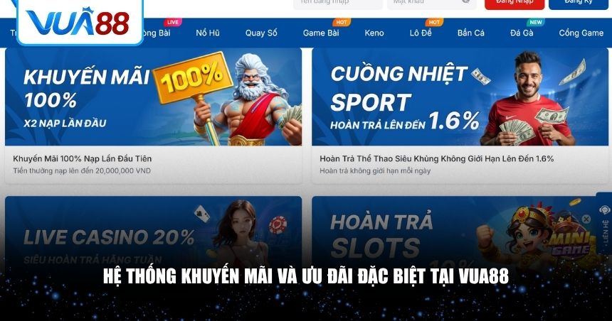 VUA88 có chính sách khuyến mãi hào phóng và đa dạng