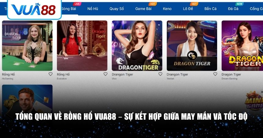 Rồng Hổ là một trong những trò chơi casino phổ biến nhất tại VUA88